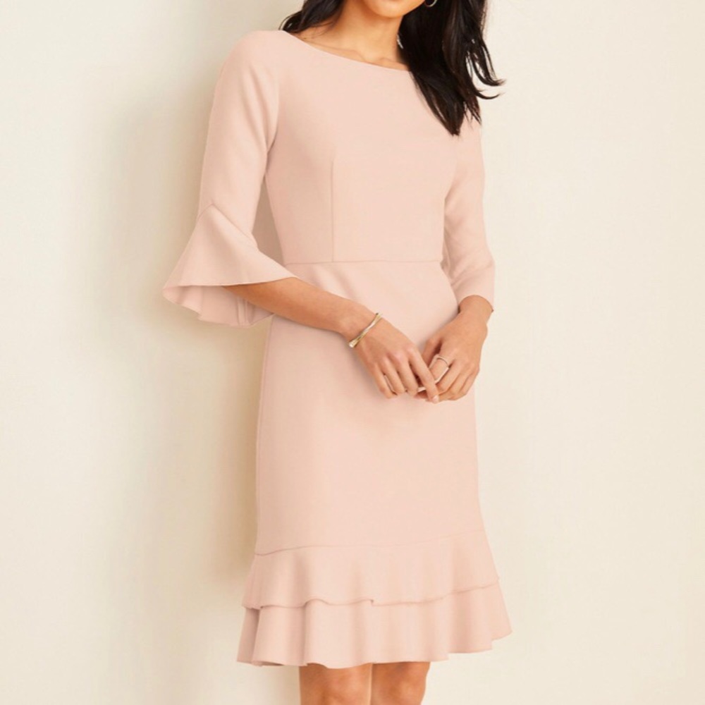NWT Ann Taylor Double Weave Flounce Sheath Dress